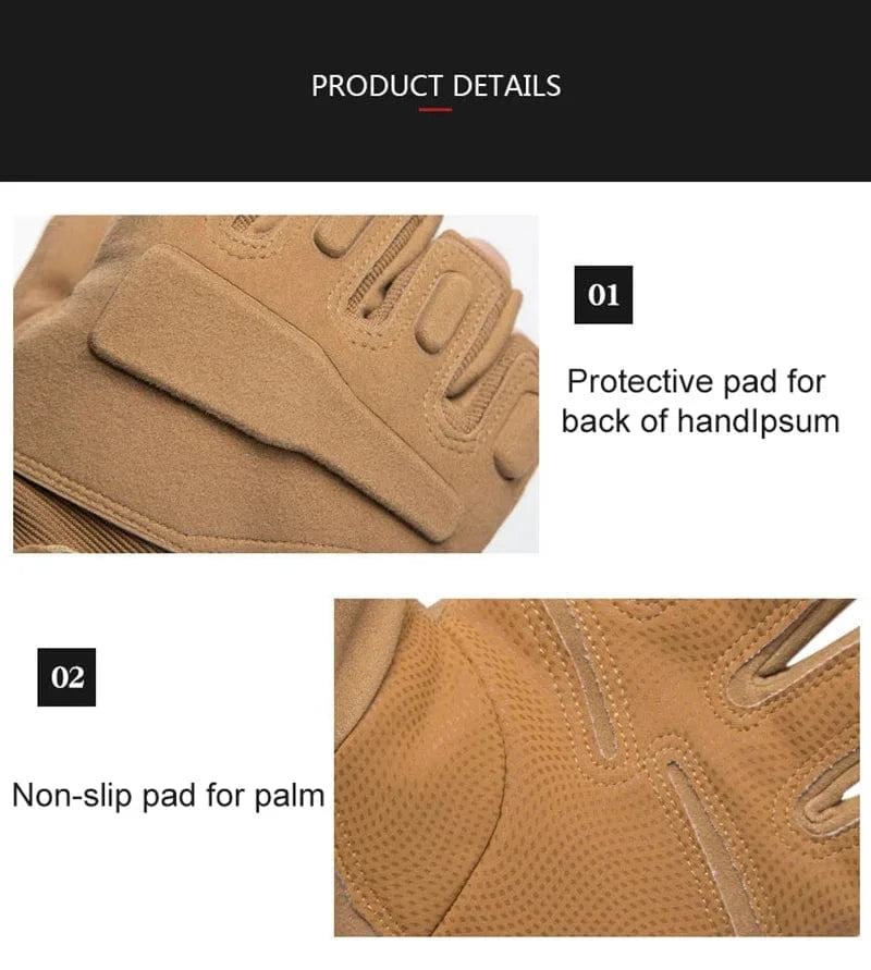 WARCLAW V2 – Shock-Resist Tactical Combat Gloves (Full Finger)