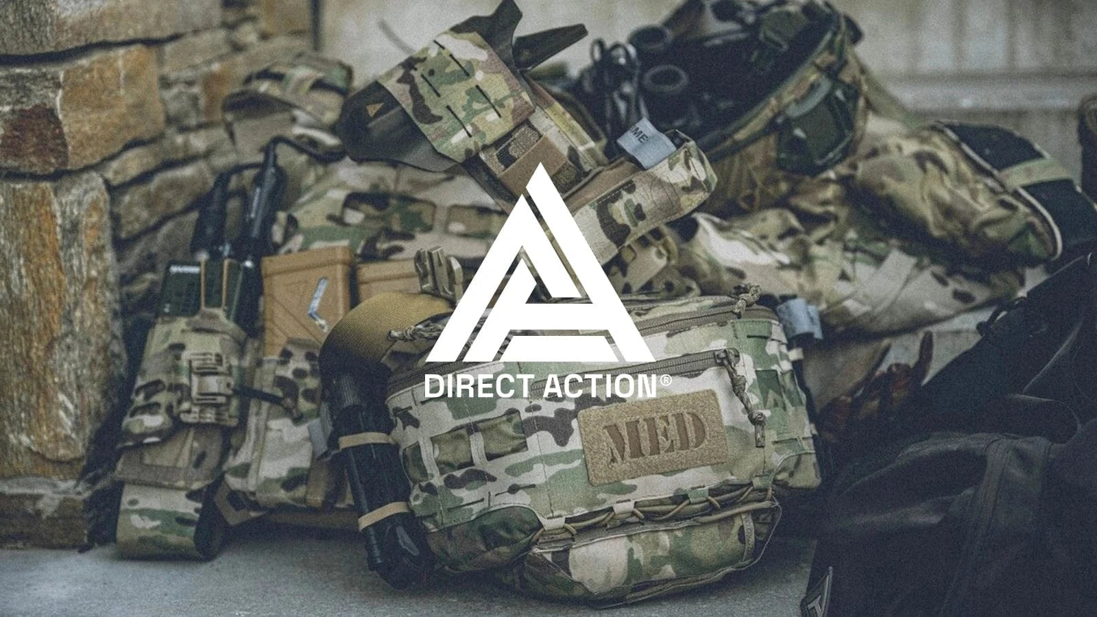 Direct action med bag displayed amongst other equipment