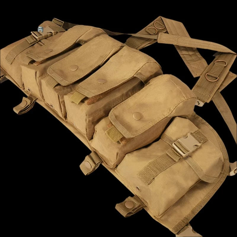 CHICOM VT-1071 TACTICAL CHEST RIG – 4 Mag + 2 Utility Pouch Loadout