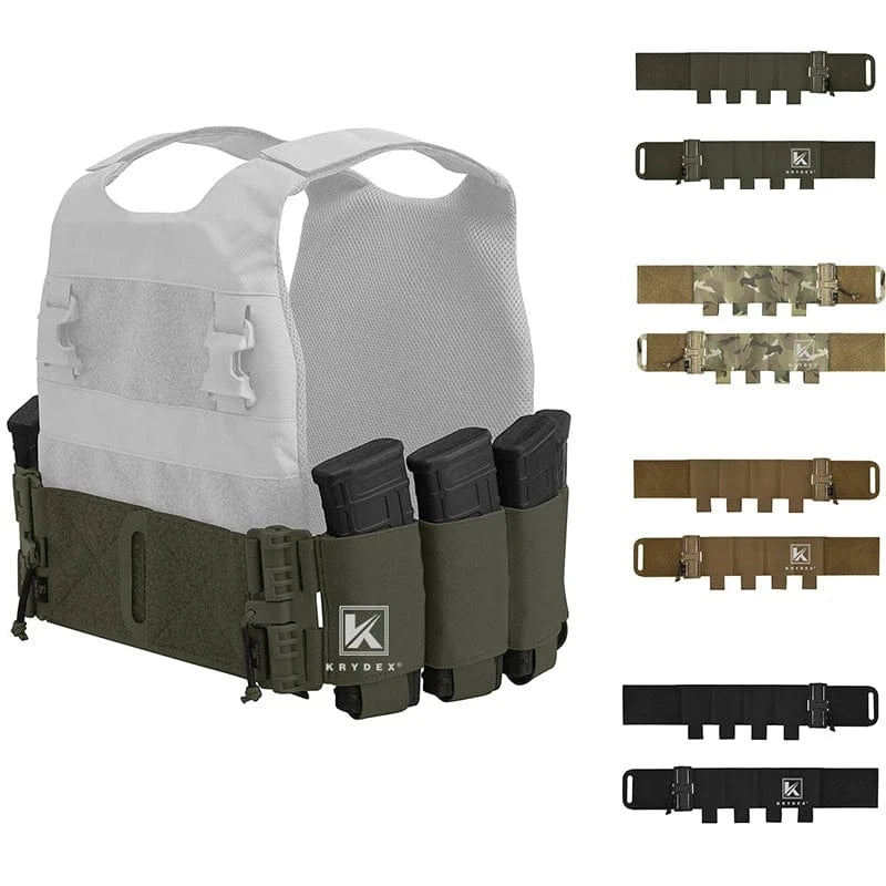 KRYDEX Elastic Quick Release Cummerbund with 4 AR Mag Pouches – Tactical Stretch Vest Side Panel (2pcs)