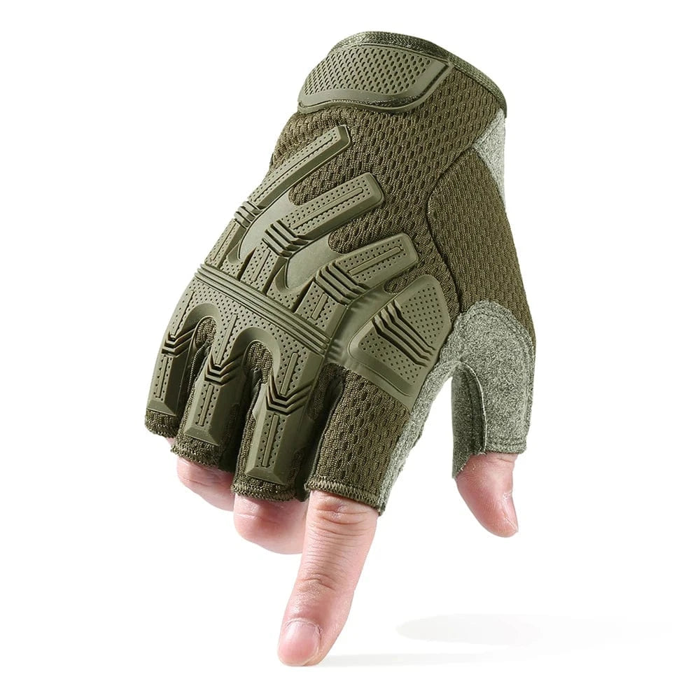 VANGUARD B53 – Tactical Fingerless Gloves, Reinforced Palm, Breathable Grip, Half-Finger Ops