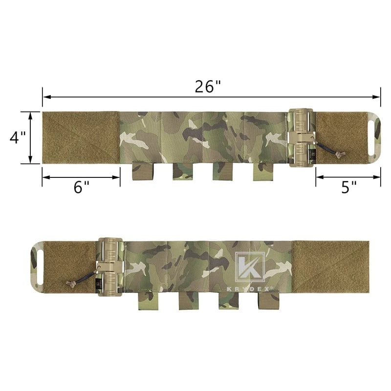 KRYDEX Elastic Quick Release Cummerbund with 4 AR Mag Pouches – Tactical Stretch Vest Side Panel (2pcs)