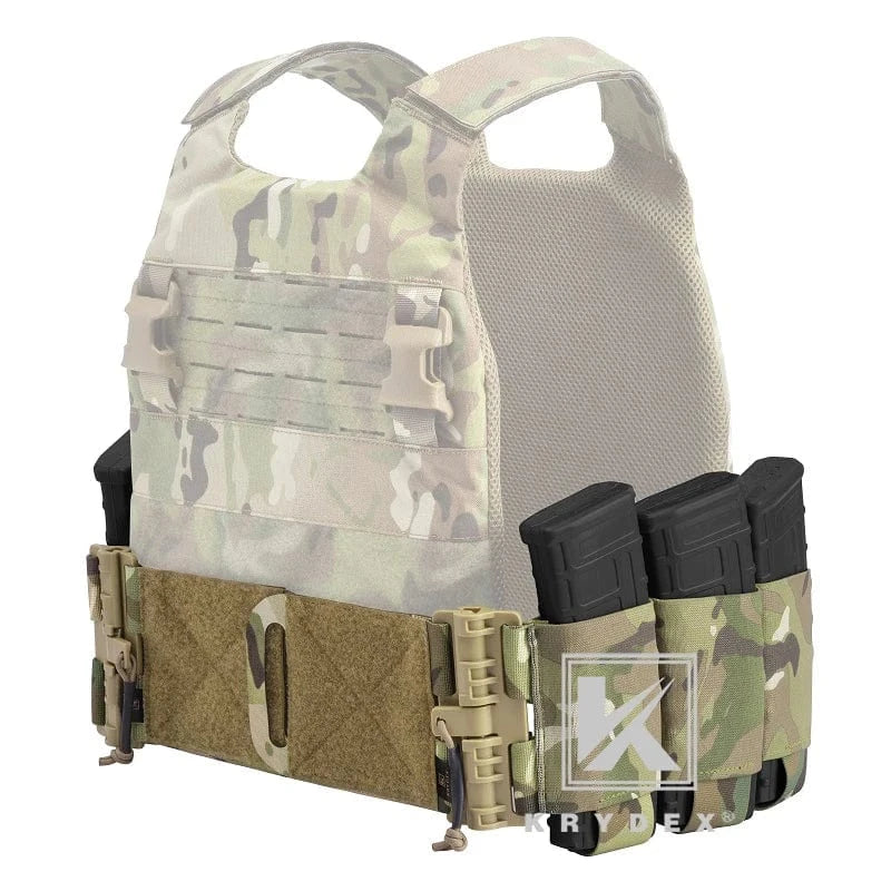 KRYDEX Elastic Quick Release Cummerbund with 4 AR Mag Pouches – Tactical Stretch Vest Side Panel (2pcs)