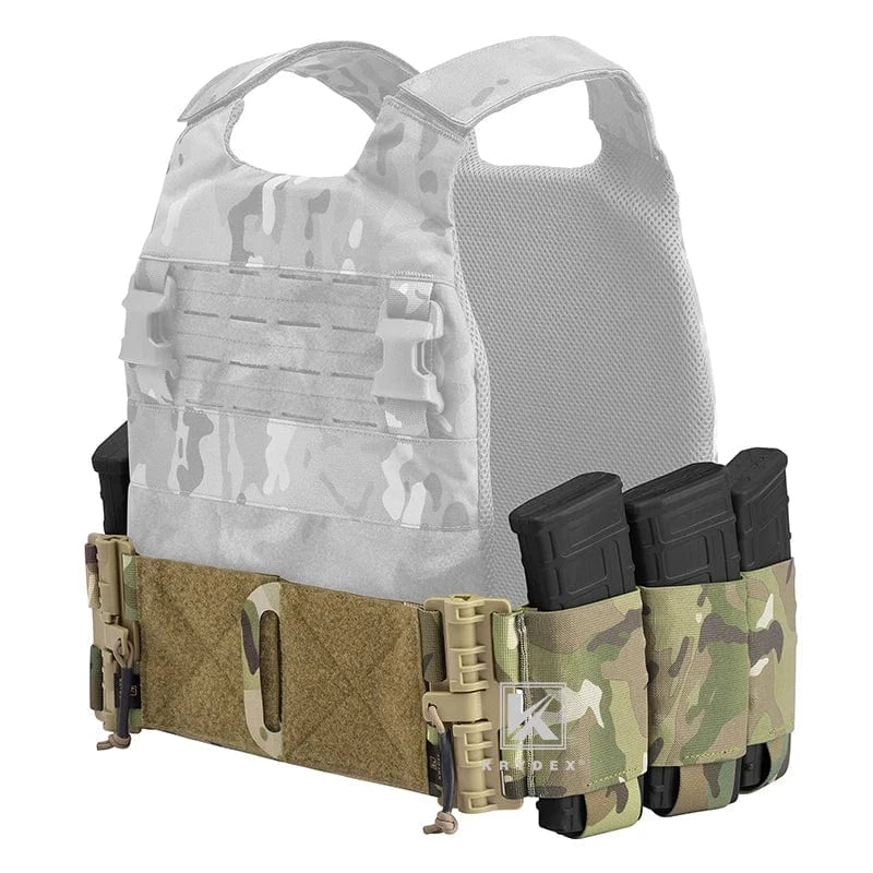KRYDEX Elastic Quick Release Cummerbund with 4 AR Mag Pouches – Tactical Stretch Vest Side Panel (2pcs)