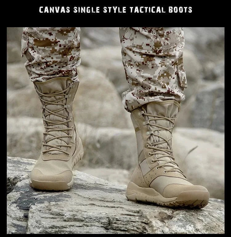 DUSTFLEX S5 – Lightweight Mesh Tactical Boots, Breathable Canvas, Mid-Calf Build