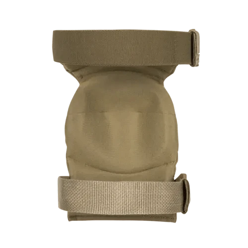 Rear view of tactical knee pad with elastic Velcro strap system