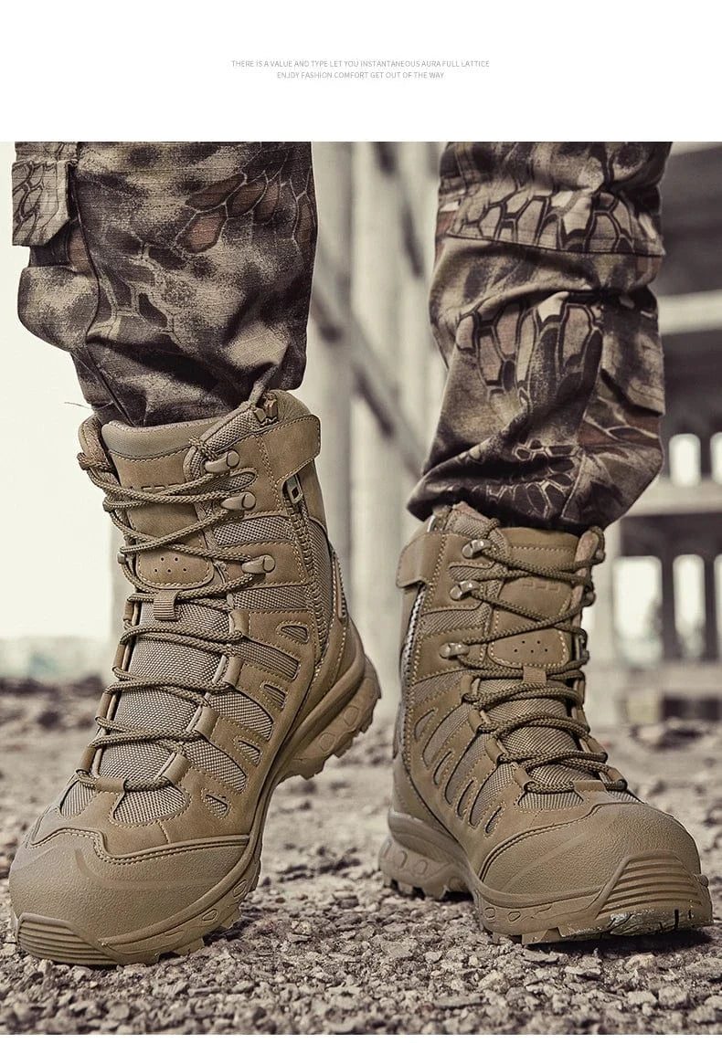 OUTRIDER V1 – Tactical Ankle Boots, Zip-Up, Waterproof, Climbing-Grade Desert Soles