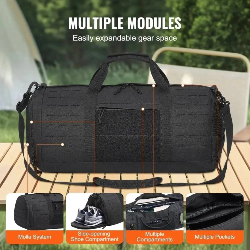 RAIDHAUL 45 – Tactical 45L Duffle with Molle Grid & Waterproof Shell