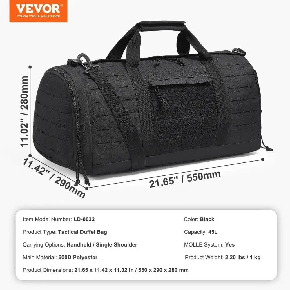RAIDHAUL 45 – Tactical 45L Duffle with Molle Grid & Waterproof Shell