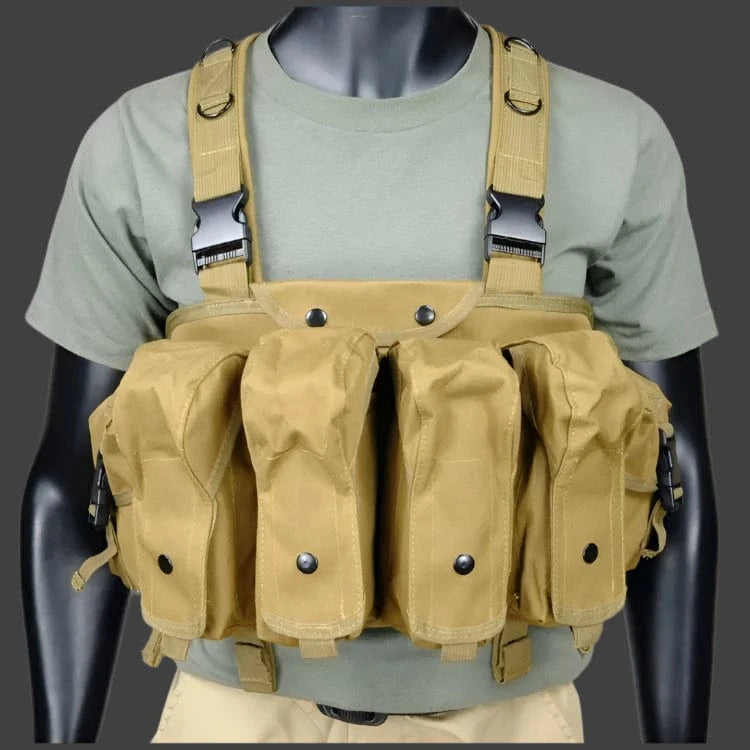 CHICOM VT-1071 TACTICAL CHEST RIG – 4 Mag + 2 Utility Pouch Loadout