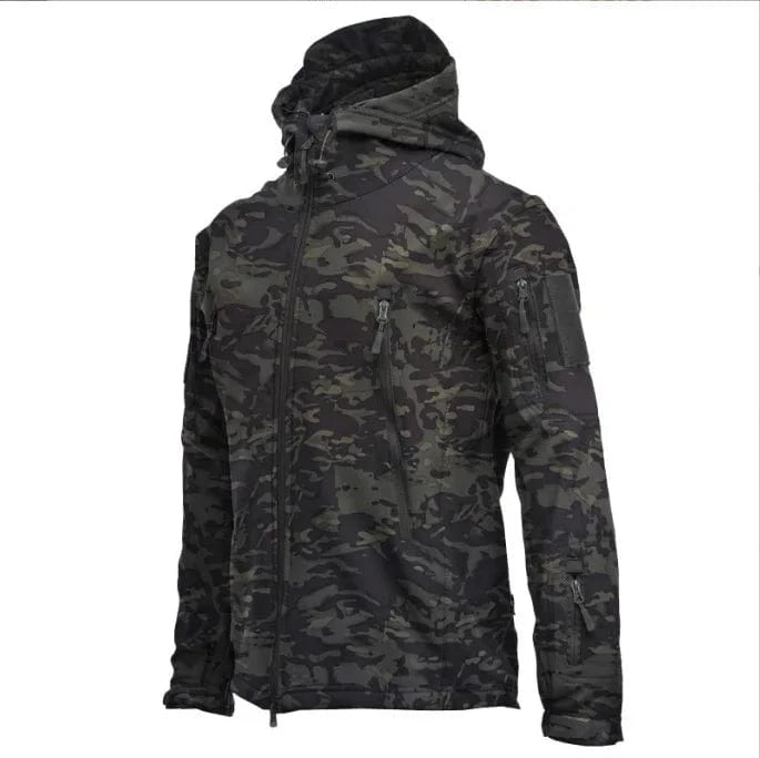 STRIKESHELL TACTICAL TECH JACKET – Fleece-Lined Soft Shell Combat Windbreaker