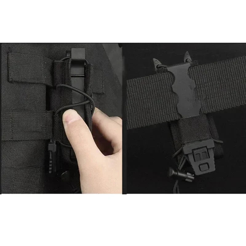 RAIDLINE MGX-S1 Tactical Pistol Mag Pouch – MOLLE Flashlight & Knife Holster