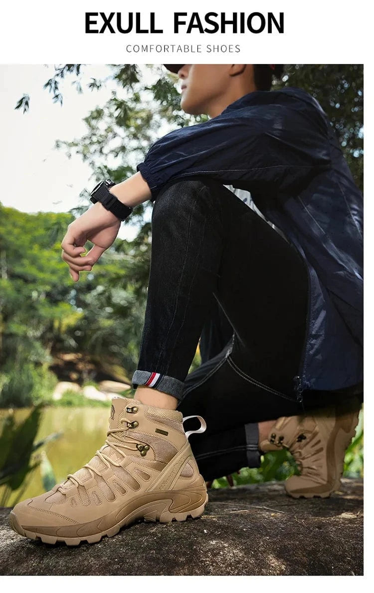 PHANTOM X1 – Tactical Canvas Boots, Lace-Up Ankle, EVA Sole, Outdoor Spring-Autumn Combat Style