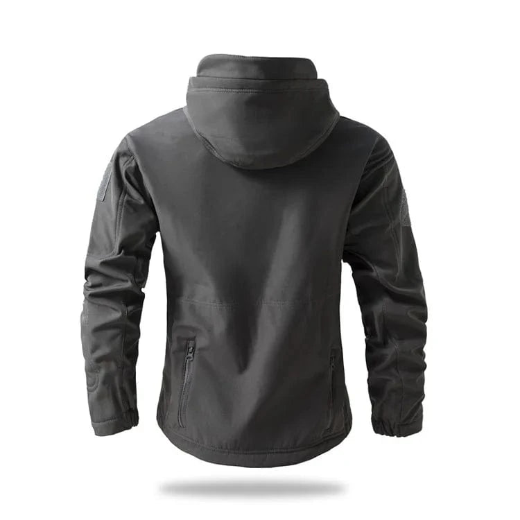 LURKSKIN TACTICAL SOFT SHELL – Waterproof Fleece-Lined Combat Jacket with Camo Hood