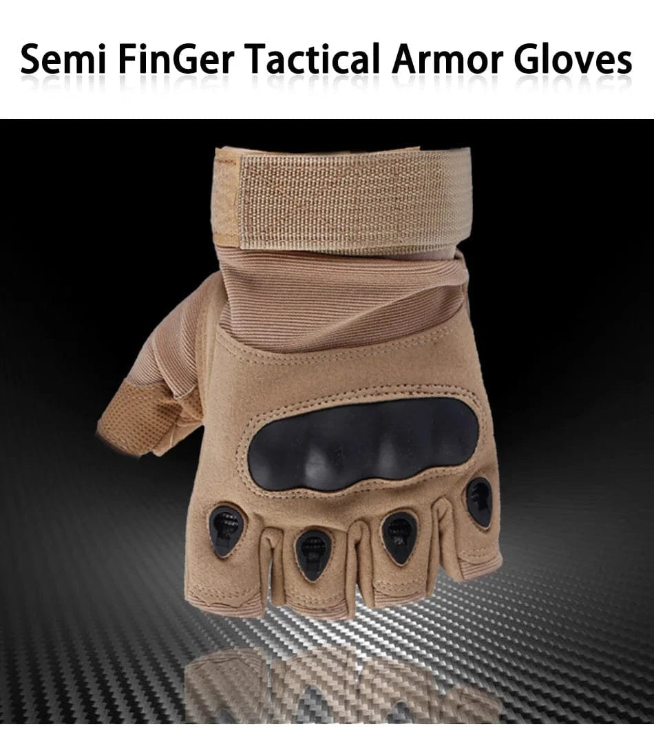 IRONHIDE V5 – Tactical Half-Finger Shell Gloves
