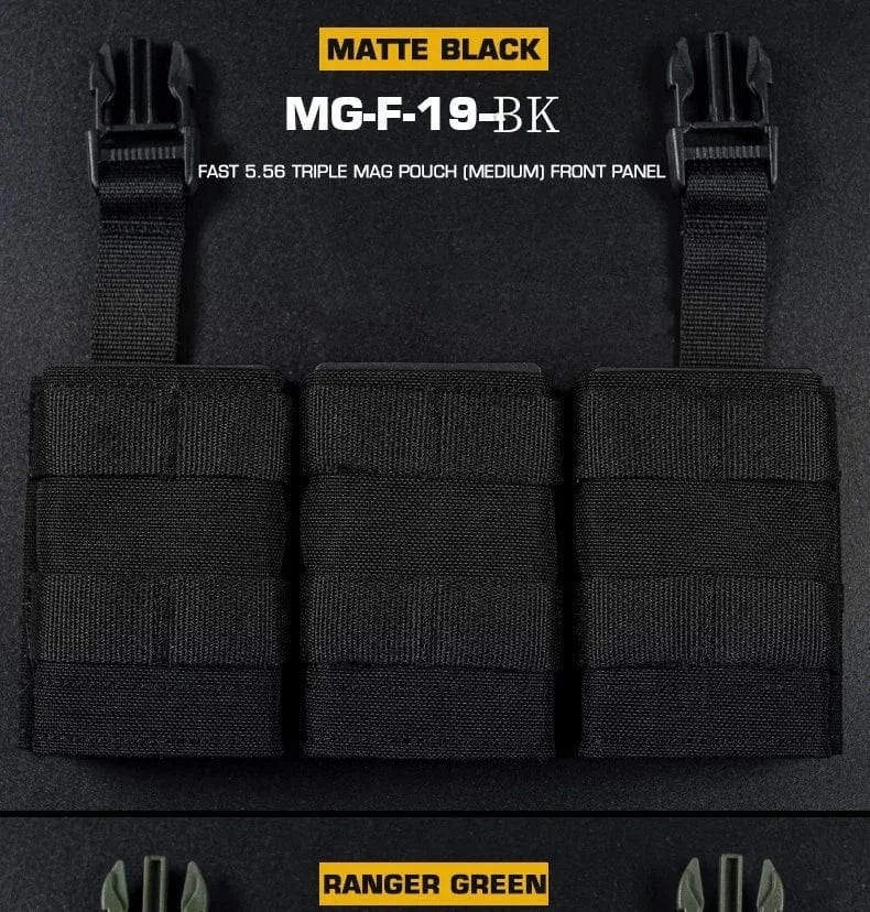 FAST 5.56 Triple Mag Bag – Tactical MOLLE Magazine Carrier (Medium)