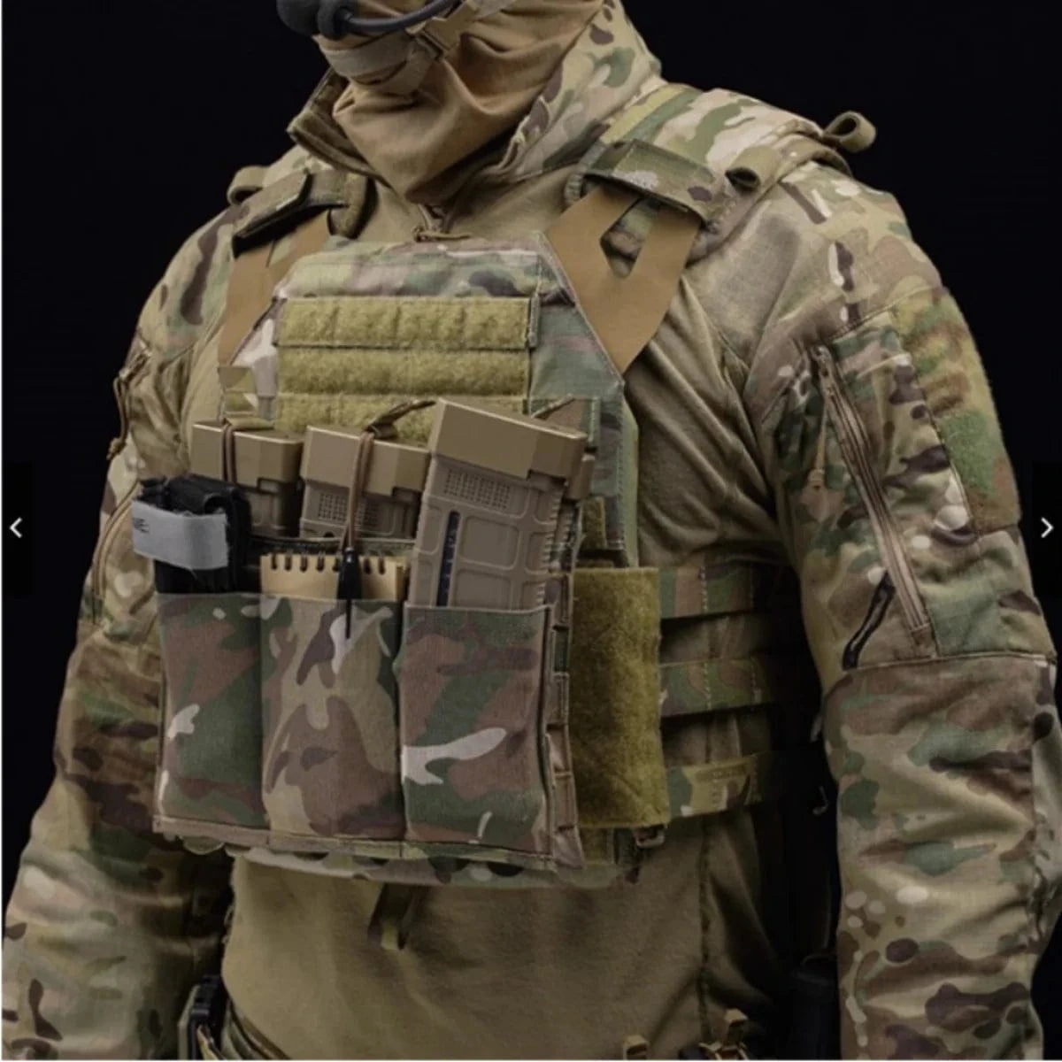 Lightweight Elastic Triple Mag Pouch – MOLLE 5.56 / 7.62 Tactical Carrier