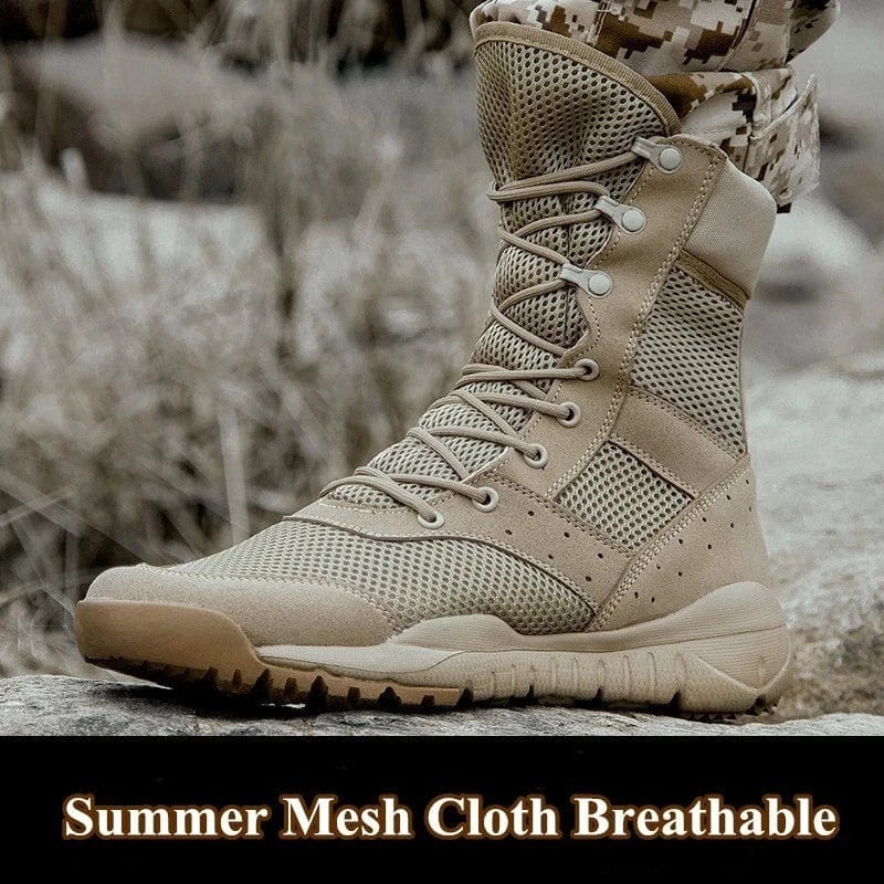 DUSTFLEX S5 – Lightweight Mesh Tactical Boots, Breathable Canvas, Mid-Calf Build