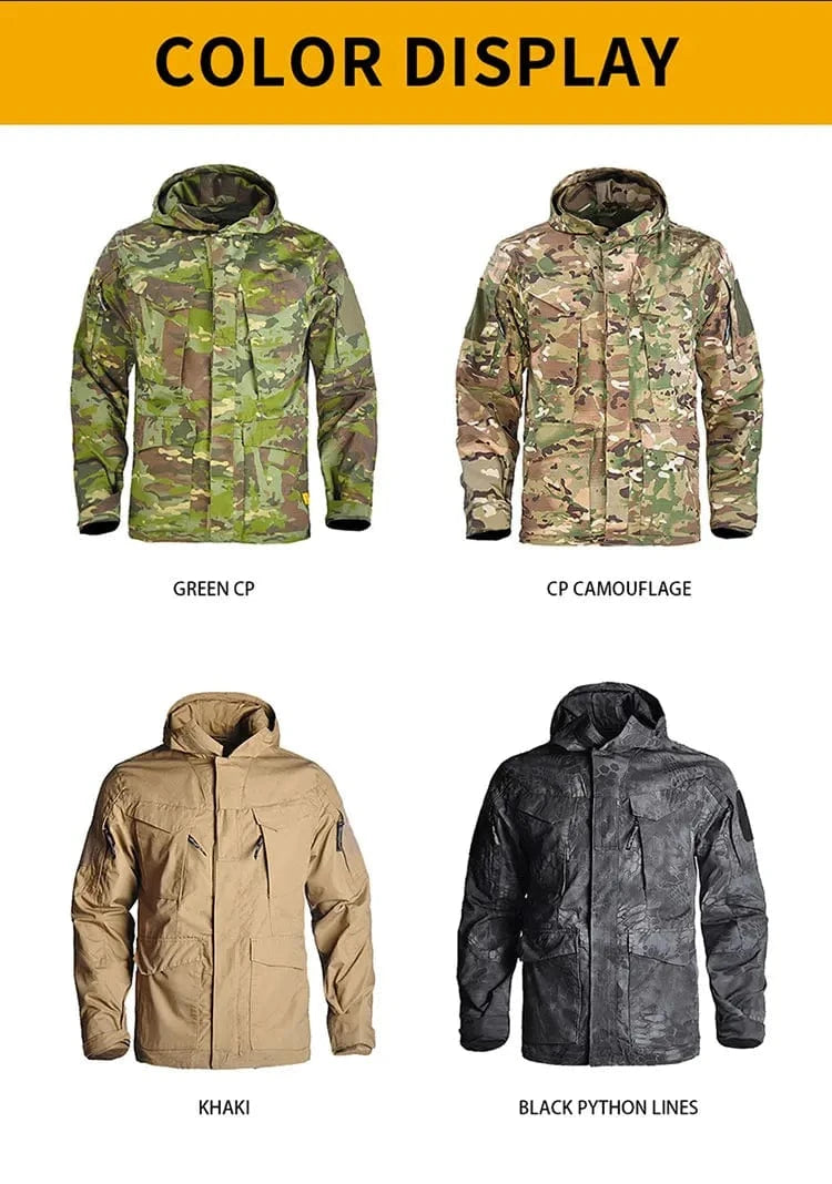 M65 WARCORE TACTICAL JACKET – Waterproof Military Field Shell with 10 Gear Pockets