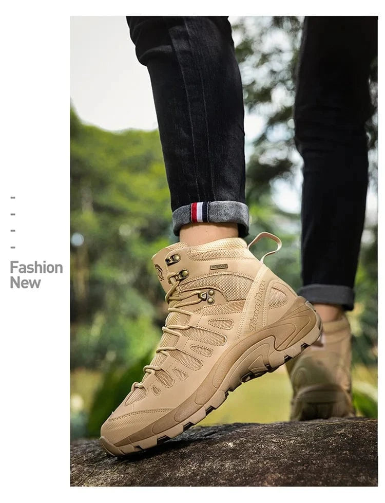 PHANTOM X1 – Tactical Canvas Boots, Lace-Up Ankle, EVA Sole, Outdoor Spring-Autumn Combat Style