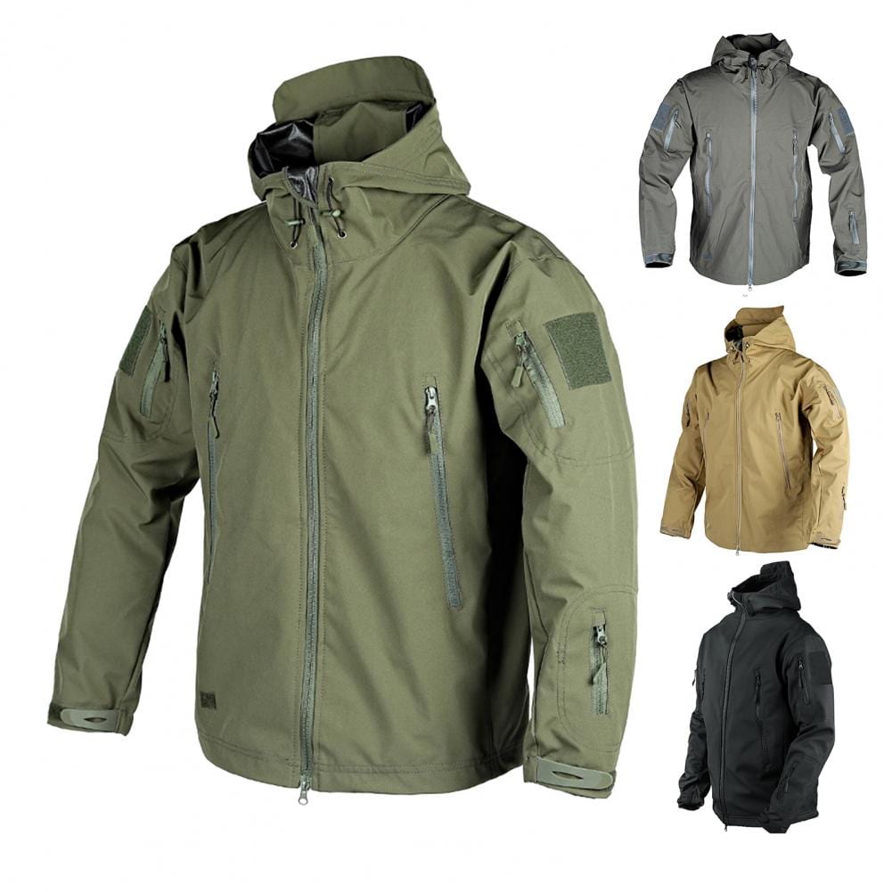 Men Jackets Military Field Windbreaker Men Waterproof Coat Hoodie Men Hunting Army Zipper Hooded Jacket Outerwear