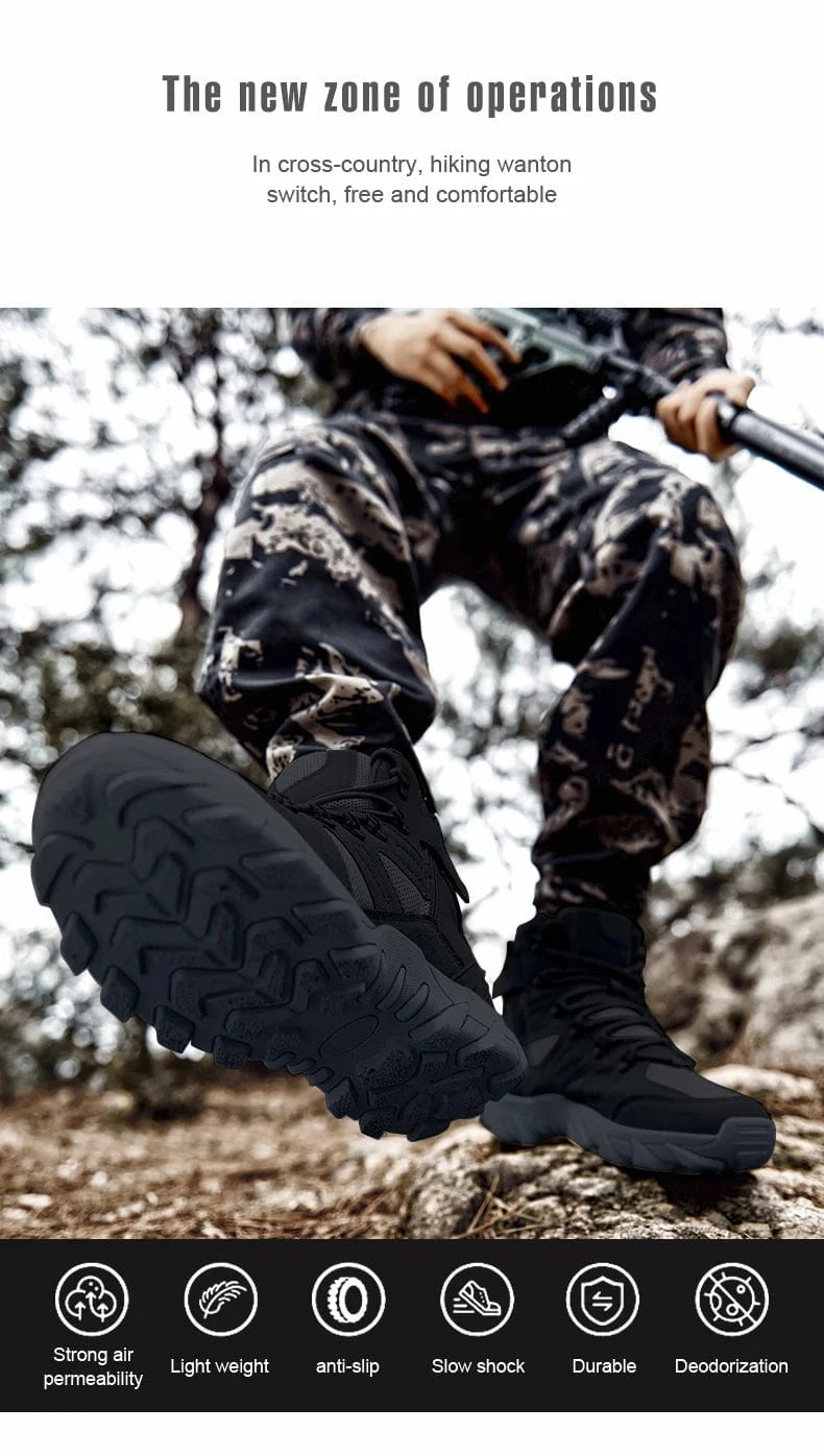 HELLRAID X7 – Tactical Combat Boots, Side-Zip, Mid-Calf, Reinforced Sole, Ops-Ready