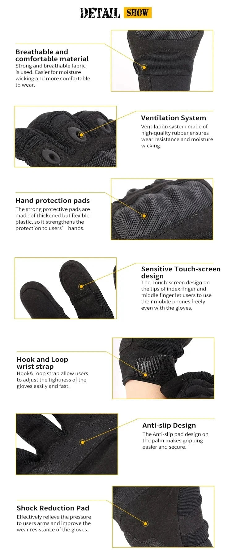 EMERSONGEAR EM9347 – Tactical Full Finger Combat Gloves