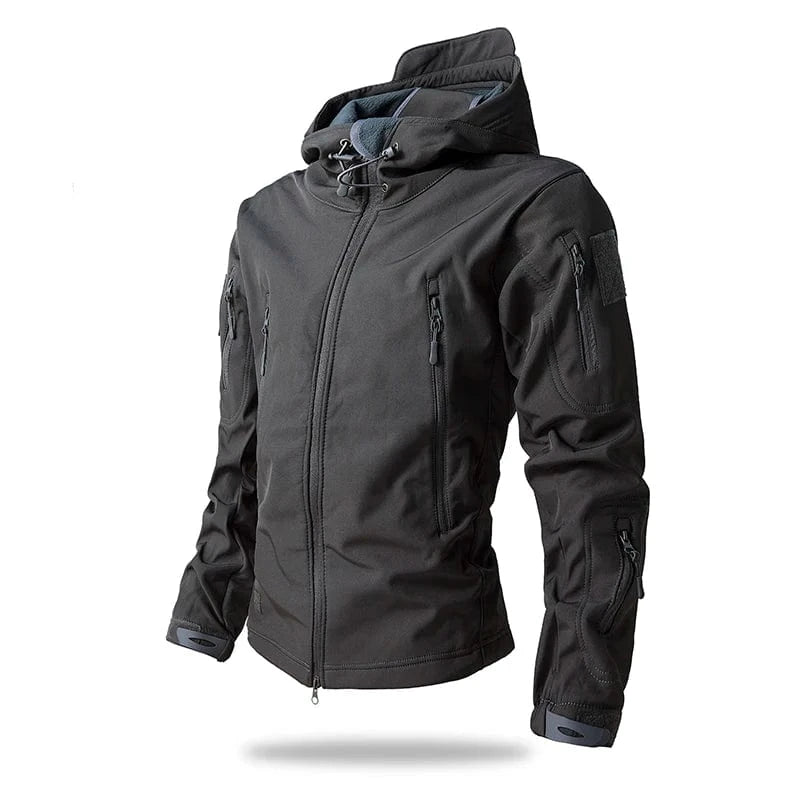 LURKSKIN TACTICAL SOFT SHELL – Waterproof Fleece-Lined Combat Jacket with Camo Hood