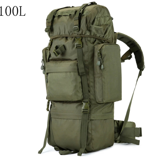 STRONGHOLD 100L Tactical Field Pack – Heavy-Duty 1000D Backpack with Frame & Rain Cover