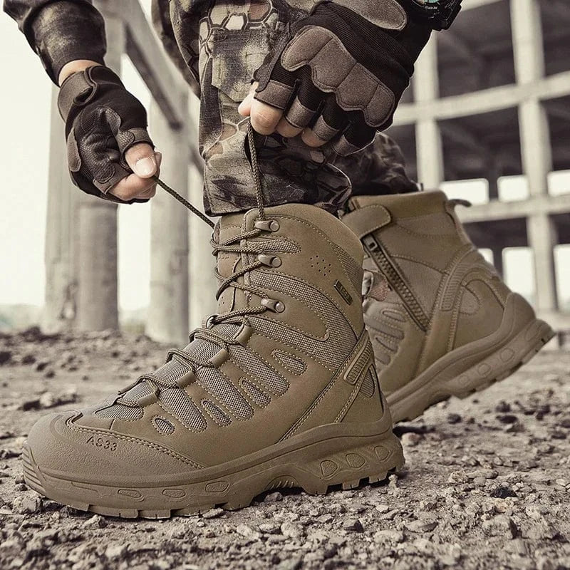 OUTRIDER V1 – Tactical Ankle Boots, Zip-Up, Waterproof, Climbing-Grade Desert Soles