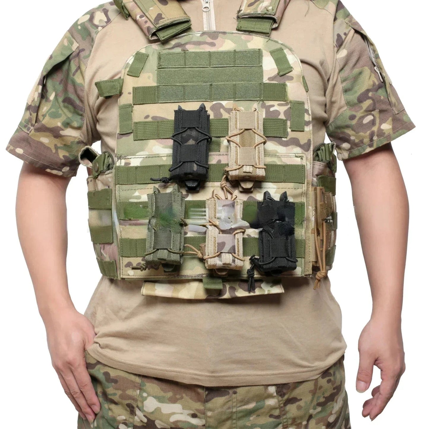 RAIDLINE MGX-S1 Tactical Pistol Mag Pouch – MOLLE Flashlight & Knife Holster