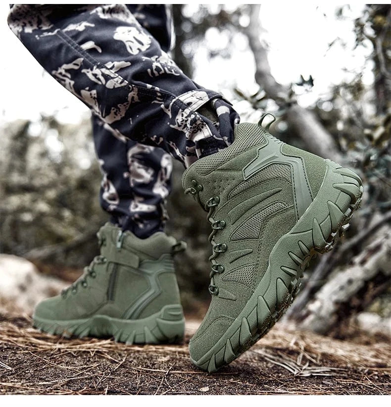HELLRAID X7 – Tactical Combat Boots, Side-Zip, Mid-Calf, Reinforced Sole, Ops-Ready