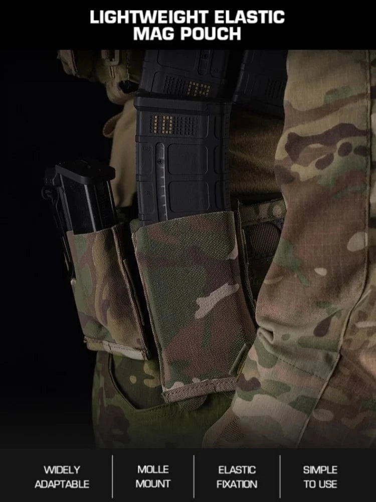 STRIKESHIFT MG-114 Elastic Mag Pouch – MOLLE Tactical 5.56 Stretch Utility Carrier