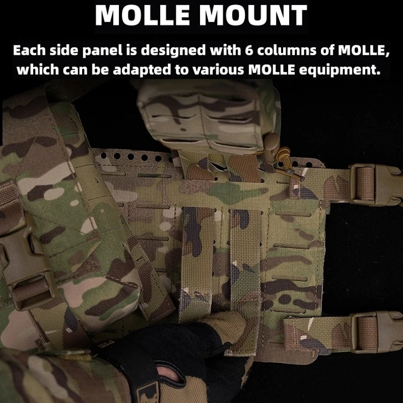 ALPHA MODULAR CHEST RIG – Split Panel Tactical Loadout System | MOLLE | Elastic Core | Multicam