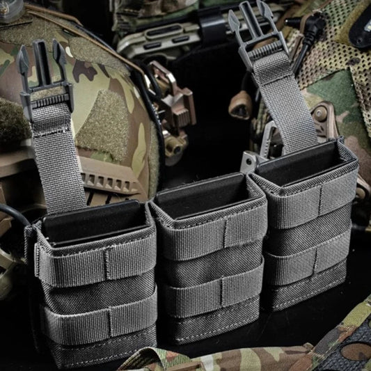 FAST 5.56 Triple Mag Bag – Tactical MOLLE Magazine Carrier (Medium)