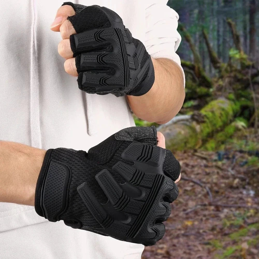 VANGUARD B53 – Tactical Fingerless Gloves, Reinforced Palm, Breathable Grip, Half-Finger Ops