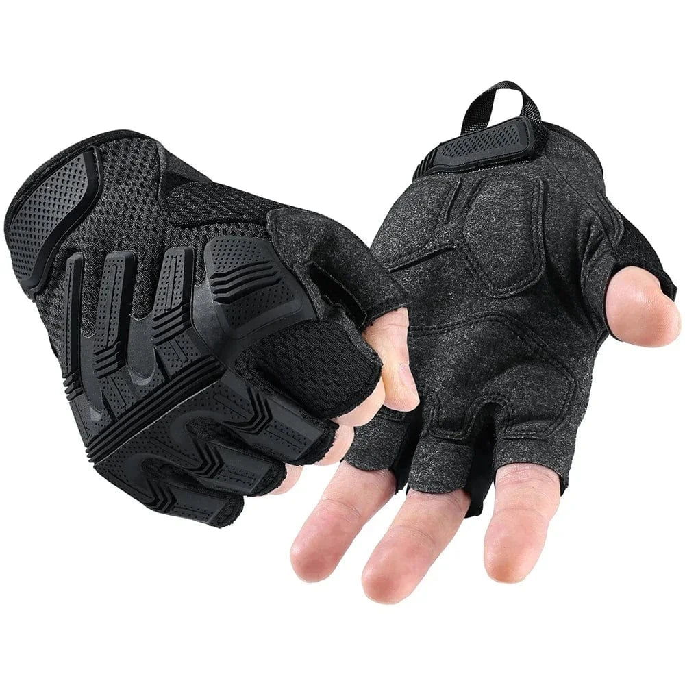 VANGUARD B53 – Tactical Fingerless Gloves, Reinforced Palm, Breathable Grip, Half-Finger Ops