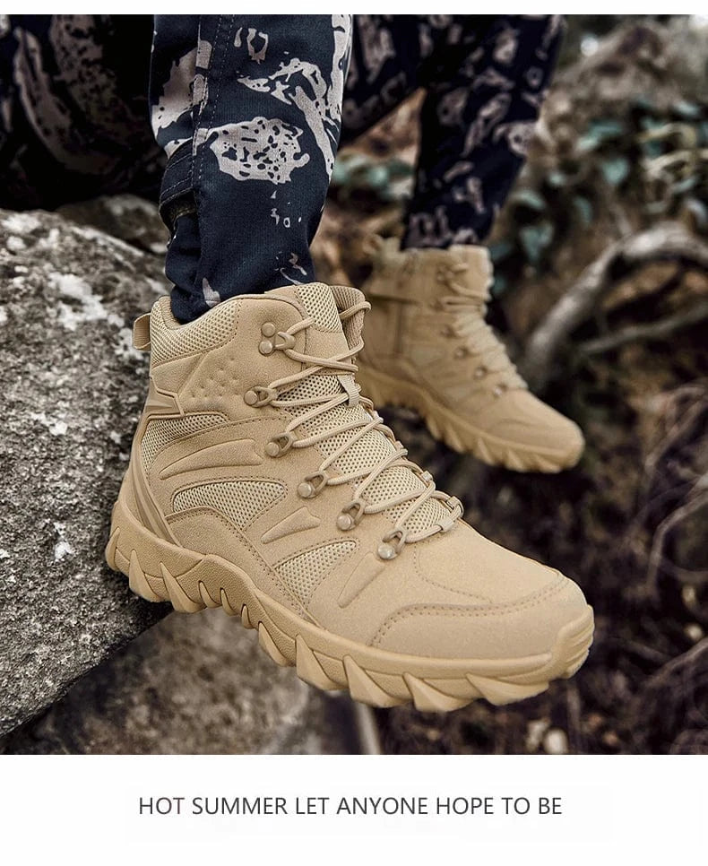 HELLRAID X7 – Tactical Combat Boots, Side-Zip, Mid-Calf, Reinforced Sole, Ops-Ready