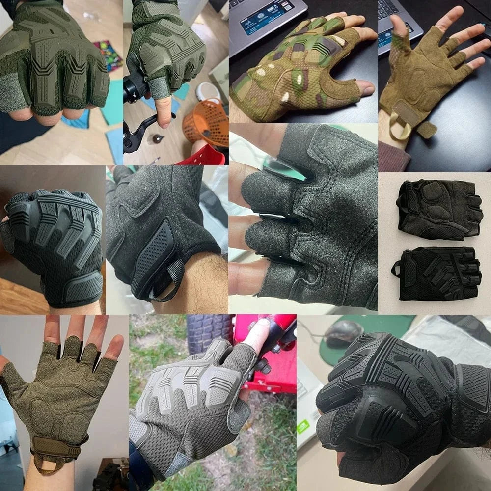 VANGUARD B53 – Tactical Fingerless Gloves, Reinforced Palm, Breathable Grip, Half-Finger Ops
