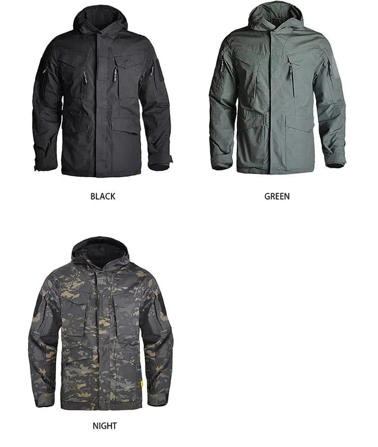 M65 WARCORE TACTICAL JACKET – Waterproof Military Field Shell with 10 Gear Pockets