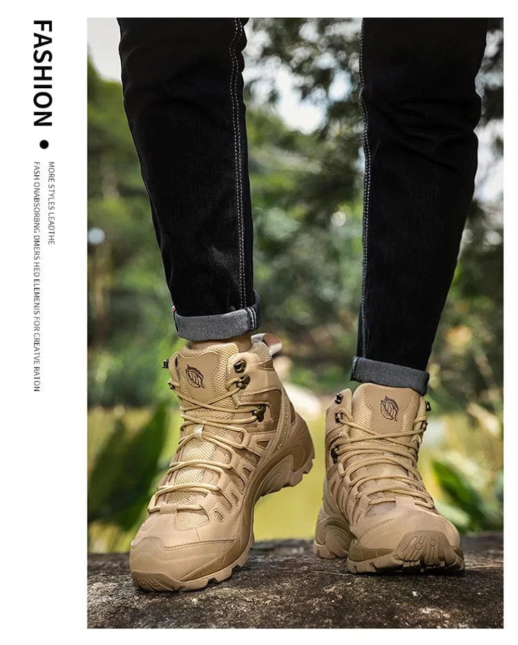 PHANTOM X1 – Tactical Canvas Boots, Lace-Up Ankle, EVA Sole, Outdoor Spring-Autumn Combat Style