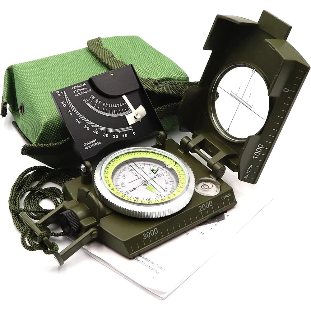TACTICAL MILITARY COMPASS – Waterproof Fluorescent Survival Navigator