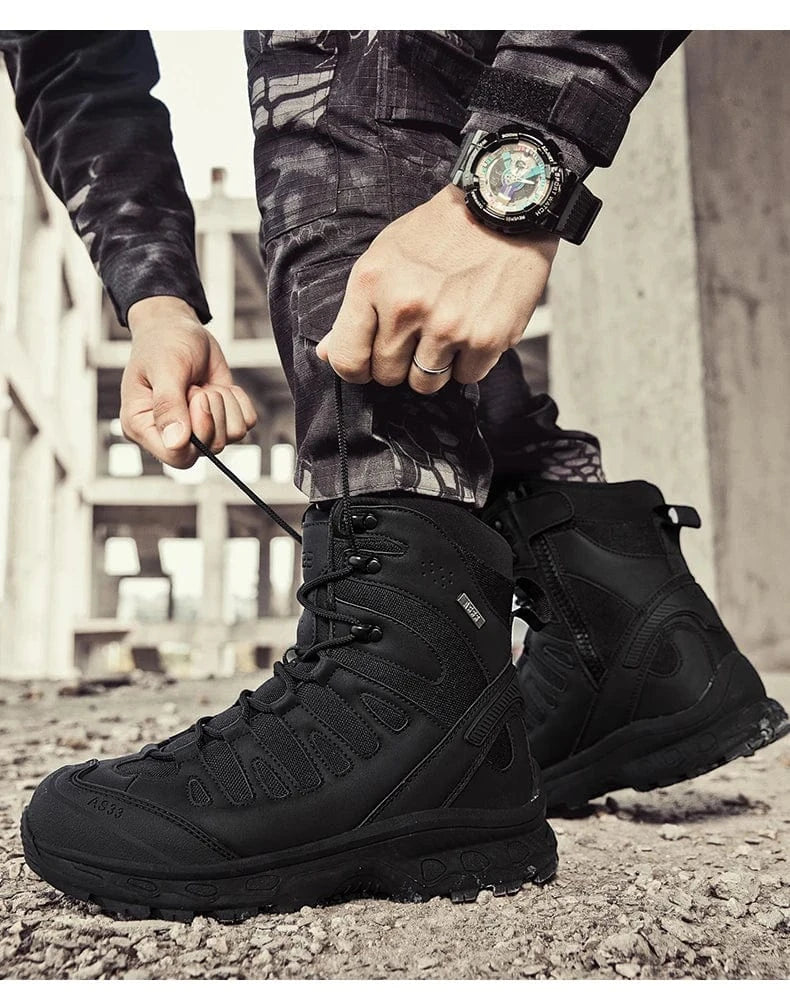 OUTRIDER V1 – Tactical Ankle Boots, Zip-Up, Waterproof, Climbing-Grade Desert Soles