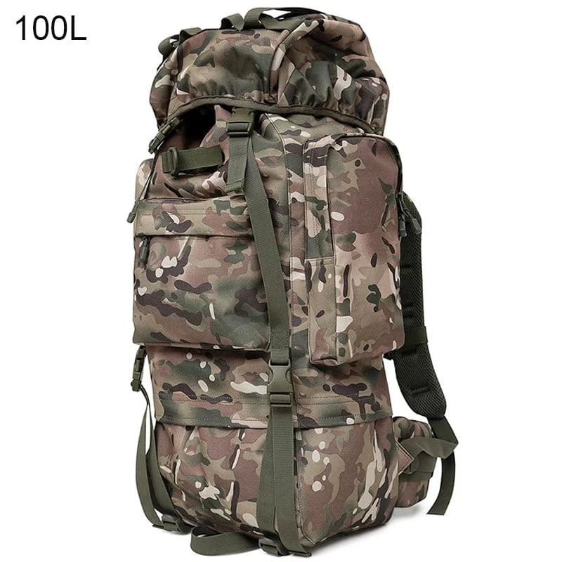 STRONGHOLD 100L Tactical Field Pack – Heavy-Duty 1000D Backpack with Frame & Rain Cover
