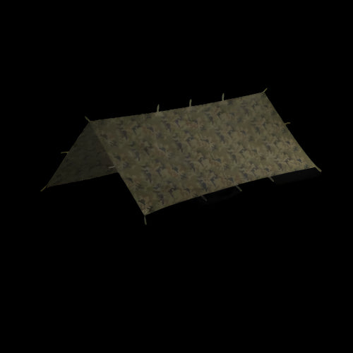 Traditional woodland pattern tarp for Polish army-style shelters