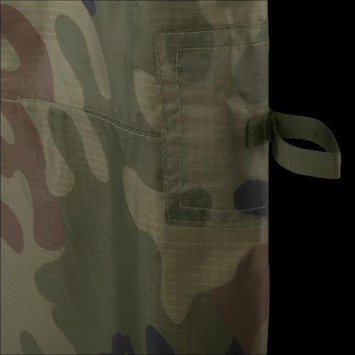 Reinforced tie loop and stitching on tactical tarp corner