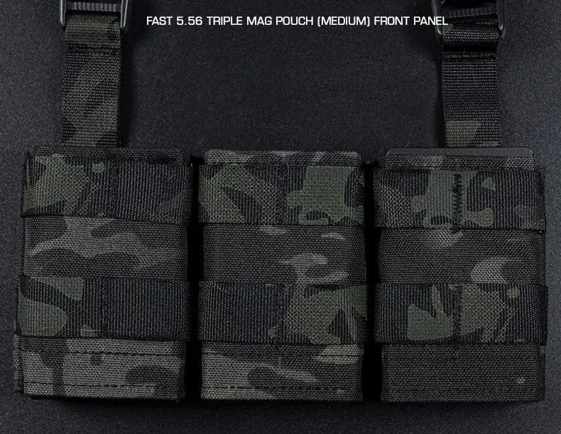 FAST 5.56 Triple Mag Bag – Tactical MOLLE Magazine Carrier (Medium)