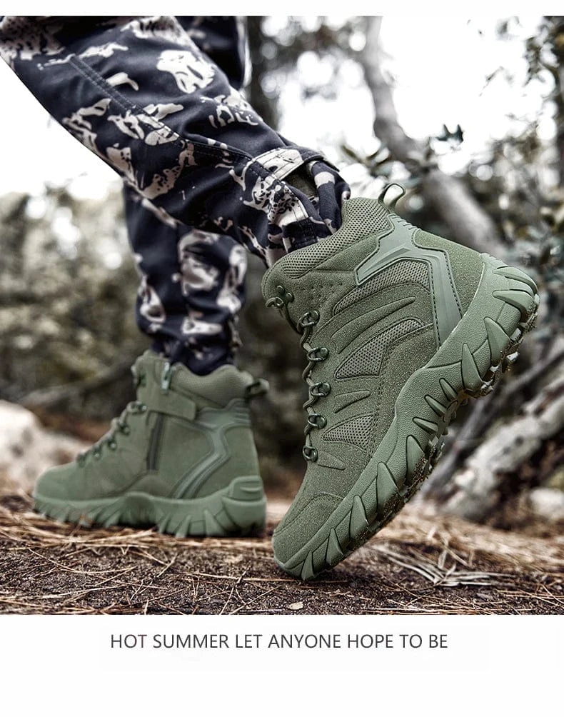 HELLRAID X7 – Tactical Combat Boots, Side-Zip, Mid-Calf, Reinforced Sole, Ops-Ready