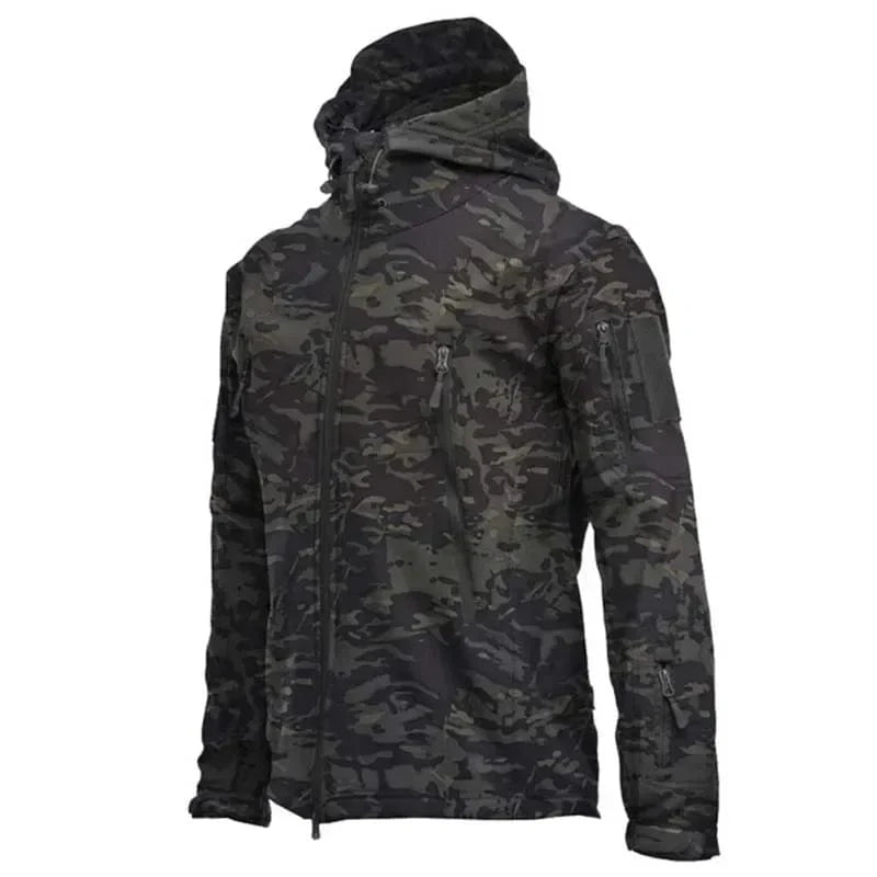STRIKESHELL TACTICAL TECH JACKET – Fleece-Lined Soft Shell Combat Windbreaker