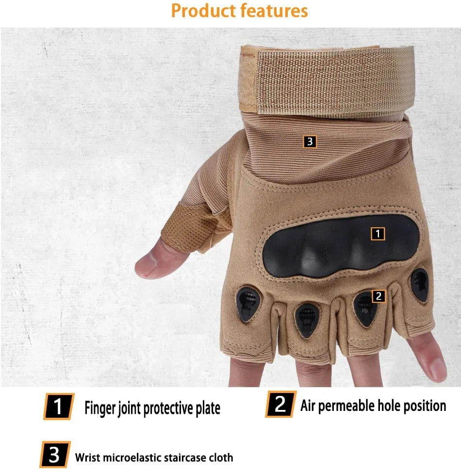 IRONHIDE V5 – Tactical Half-Finger Shell Gloves